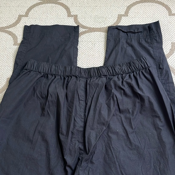 Quince Navy 100% organic cotton poplin pull on Relaxed Fit pants size large - Picture 15 of 17